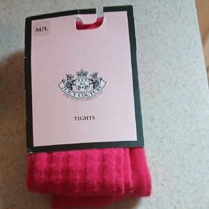 Juicy Couture Pink Ribbed Tights Size M/L